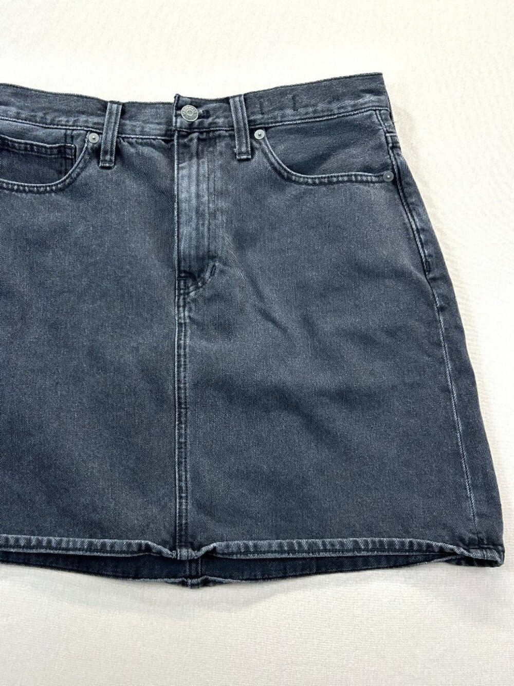 Madewell Rigid Denim Skirt A Line Jeans Women's Size 28 Black Cotton - Picture 3 of 12